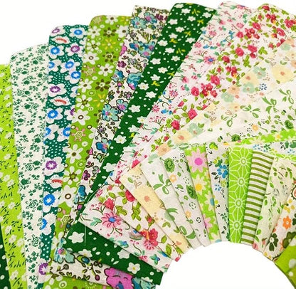 80 Pcs Jelly Roll Fabric Strips for Quilting Sewing,2.6 Inch Precut Cotton Floral Fabric Strips Bundles, Perfect DIY Sewing Supplies Green