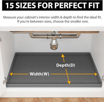TigeJoy 22" x 22" Under Sink Mats for Kitchen Waterproof, Leak-Proof Silicone Mat Sink Protector and Cabinet Liner, Kitchen Essentials Organizer and Storage, Boot or Shoe Tray, Pet Feeding Mat