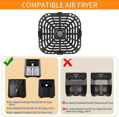 Air Fryer Replacement Tray for Instant Pot Vortex 6 in 1 6 QT Gourmia GAF735 6 QT, Original Air Fryer Accessories Grill Pan Plate Crisper Plate Rack Parts,Dishwasher Safe