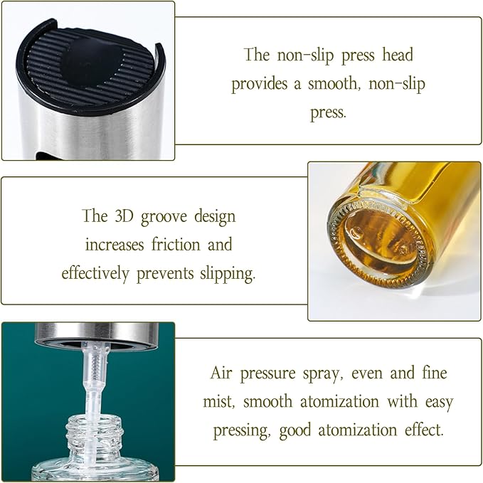 2 Pcs Oil Sprayer For Cooking,Olive Oil Sprayer,Light-Proof 100ml Food Oil Dispenser For Kitchen,For Kitchen Gadgets, Air Fryer,Salad, Frying,Bbq