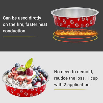 Beasea Disposable Mini Pie Pans with Lids, 100 Pack 4 Inch 8oz Aluminum Baking Foil Tins Small Round Tart Cups Containers for Individual Cupcake Dessert Muffin Cheesecake Ramekins Quiche Oven Dishes