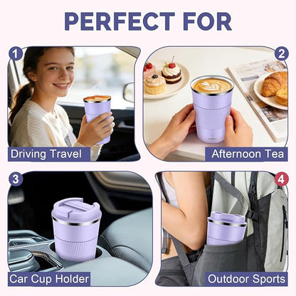 MOMSIV 17oz Travel Mug, Insulated Coffee Cup with Leakproof Lid, Travel Coffee Mug Vacuum Stainless Steel Double Walled Reusable Coffee Cup for Hot and Cold Water Coffee