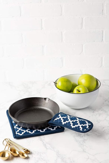 DII Lattice Basics Collection Kitchen Essentials, Pan Handle Set, Nautical Blue, 3, Piece