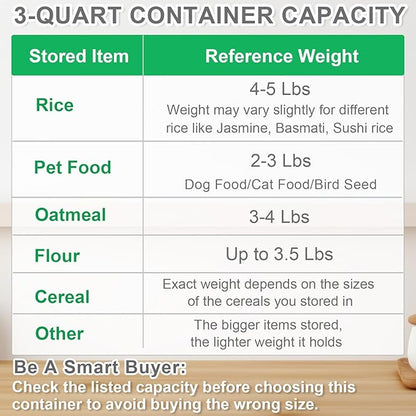 TBMax Rice Container Cereal Storage Container 2 Pack 5 Lbs, Kitchen Pantry Dry Food Storage Holder with Easy-Pouring Spout & Handy Cup, Small Pet Dog Cat Food Dispenser for Daily Feeding -Grey