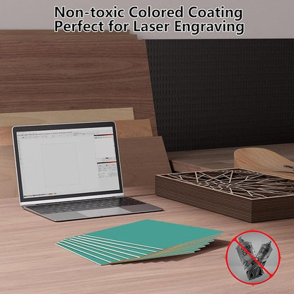 4 Pack Pre-Painted Colored Plywood Sheets,12x12x1/8 Inch (3mm) Basswood Board,Ideal for Laser Cutting, Engraving, DIY Crafts, Ornaments, Models Making (Green)