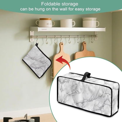 Slim 2 Slice Toaster Cover White Marble Cover for 2 Slice Slim Toaster, Water-Resistant Protective Dust Covers for Kitchen Appliances, Easy to Clean