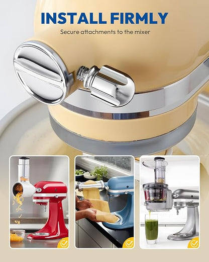 Attachment Knob Thumb Screw fit for Kitchen Aid Mixers, Upgraded 6061 Aluminum 1.65‘’ Long Screw Head Knob Replacement Parts, Replaces 9709194, 4162142, 240374 etc, Chrome