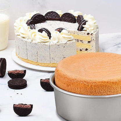 9 x 3 inch Round Cake Pan Set of 3, Aluminum Baking Pans for Layer Cakes, Heavy Duty Non-Stick, Evenly Baking Molds for Home Kitchen, Birthday Wedding Anniversary