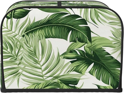 Botanical Tropical Leaf 4 Slice Toaster Cover, Dustproof, Waterproof, Polyester, Green