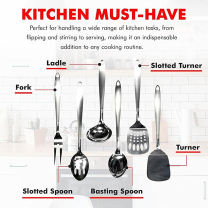 Chef Craft 10230 1-Piece Stainless Steel Solid Spoon,13-Inch