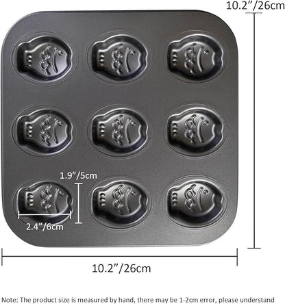 9 Cup Nonstick Fish Shape Muffin Cupcake Pan Mini Taiyaki Cake Fondant Topper Decoration Cornbread Cat Dog Puppy Treat Ice Cube Chocolate Madeleine Cookie Biscuit Baking Tin Tray Mold Maker