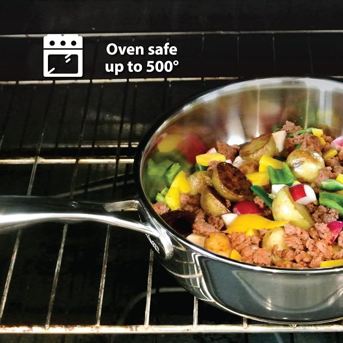 Swiss Diamond Premium Clad 5-Ply Stainless Steel 6.7 Quart Dutch Oven with Lid Included and Satin Exterior Finish, 9.5 Inch Induction Compatible Soup Pot - Oven and Dishwasher Safe