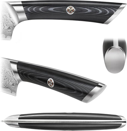 Cangshan KURO Series 6-Inch Chef's Knife with Sheath, High Carbon X-7 Damascus Steel, 504272
