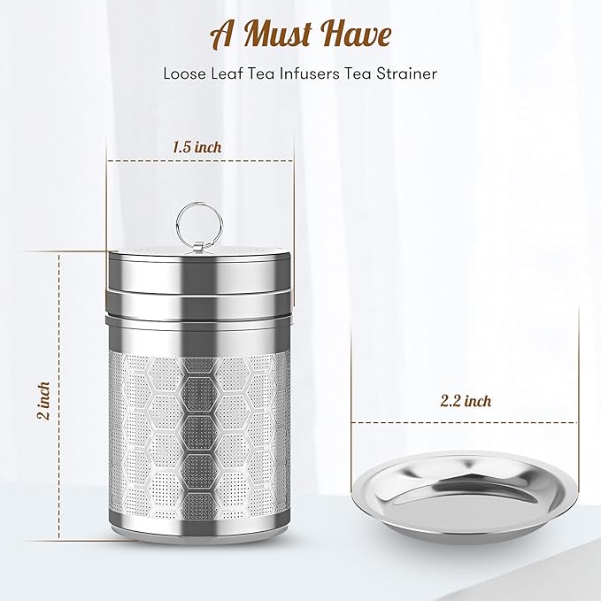 Tea Infusers for Loose Tea (1 Pack), 18/8 Stainless Steel Tea Strainer, Extra Fine Mesh Tea Diffuser for Brewing Tea, Spices & Seasoning