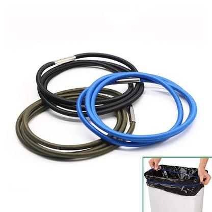 Hongmed Trash Can Elastic Rubber Bands, Fits 13 to 30 Gallon Trash Cans, Durable Garbage Can Bag Holder Straps, Good for Home and Office, Black, Blue & Olive Green, Small, Set of 3