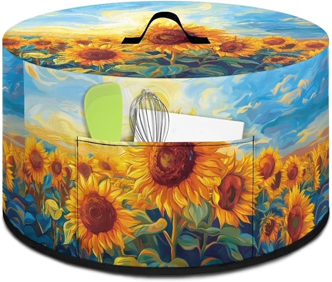 Retro Sunflower Slow Cooker Dust Cover 6-8 qt Crock for Pot Keep Small Kitchen Appliance Clean Kitchen Home Accessories Decor Cover