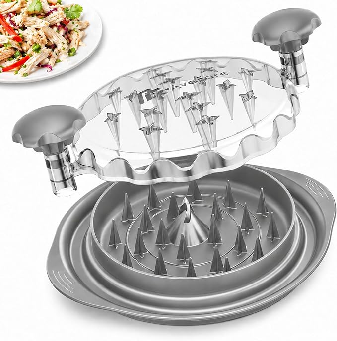 AveFare Chicken Shredder - 11Inch Large Chicken Shredder Tool Twist with Brush, Visible Meat Shredder, Ergonomic Handle, Strong Anti-Slip, BPA Free Dishwasher Safe, Suitable for Pork Beef Chicken