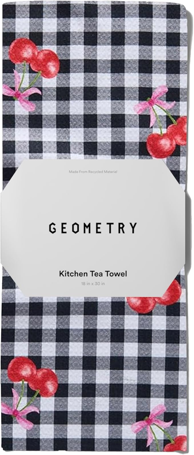 GEOMETRY Spring Kitchen Towels - Quick Dry Microfiber Cloth Spring & Summer Dish Towels for Kitchen Drying - Premium Quick Dry Towel - Cherry Bow, 18" x 30" - 1-Pack