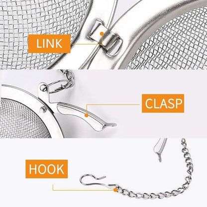 Fu Store 2pcs Stainless Steel Mesh Tea Ball 2.1 Inch Tea Strainers Teas Infuser Strainer Filters for Teas