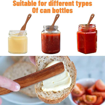 2pcs 11Inch Skinny Wooden Spurtle Spatula Sourdough Mixer Bread Stirring Spatula Wood Utensil Tool Flat Stirring Stick Bread Spatulas for Dough Cooking Spreading Baking Whisking Mixing Jar