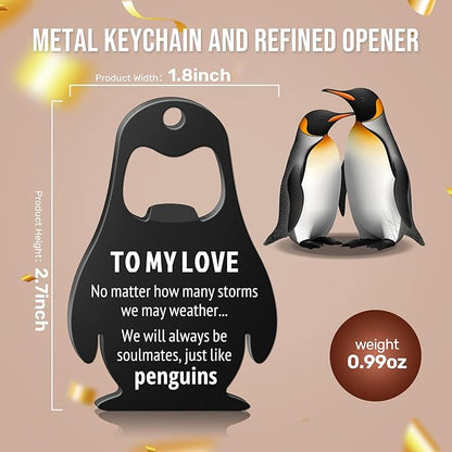 Dad Gifts for Fathers Day, Husband Valentines Day Gifts for Him, To My Love - Beer Bottle Opener, Kitchen Gadgets Gift for Husband from Wife, Penguin Valentine’s Decorations, Fathers Day Birthday Gift