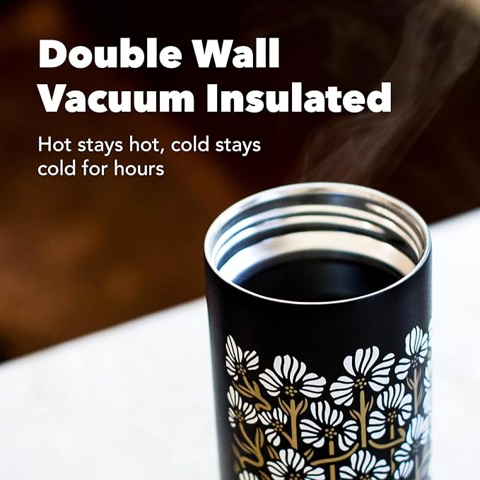 MiiR Flip Traveler 16oz | Double-Wall Vacuum Insulated with Flip Lid, BPA-Free Stainless Steel Construction, Insulated Tumbler for Hot or Cold Drinks