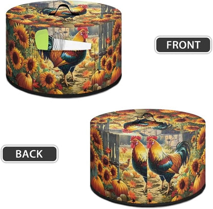Sunflowers Rooster Slow Cooker Dust Cover Compatible with 6-8 qt Crock for Pot Pumpkins Small Kitchen Appliance Decor Dust Cover Autumn Patterns