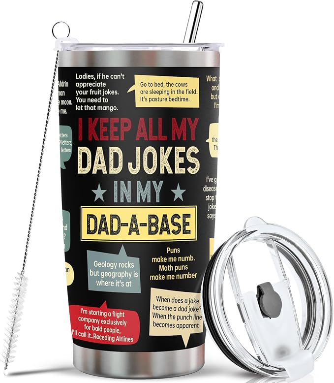 Fathers Day Dad Gift for Dad Husband from Daughter Son Wife,20Oz Stainless Steel Tumbler Birthday Gifts for Men Adults Husband Stepfather Present Decorations on Fathers Day Christmas Thankgiving