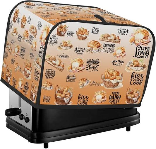 Toaster Cover 2 Slice Wide Slot Bread OrangeBread Toaster Oven Dustproof Cover Small Appliance Kitchen Covers Dust and Fingerprint Protection for Women Gift 2 Slice