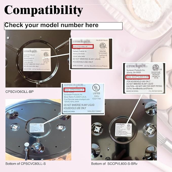 6QT Oval Glass Lid Replacement For CrockPot Slow Cooker Models SCCPVL600-S-BR CPSCV060LLBP CPSCVC60LL-S