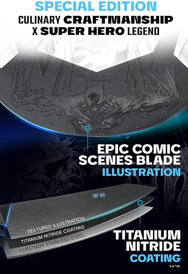 Dalstrong Ulu Knife - 7 inch - BATMAN™ Shadow Black Edition - High Carbon 7Cr17MoV Steel - Black Titanium Kitchen Knife - Rocking, Mincing, Slicing Meat & Herb Knife - G10 Handle - Sheath