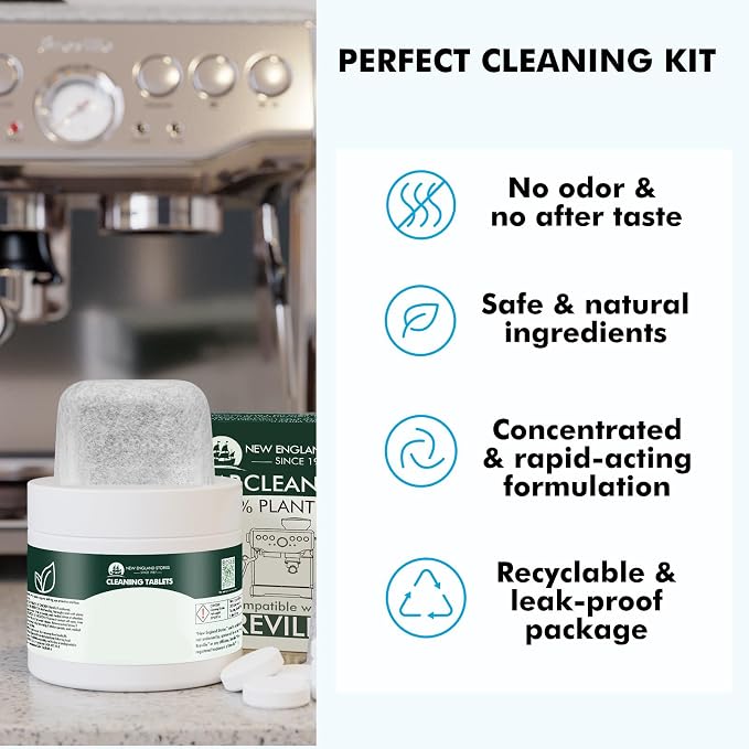 6 Pack Breville Compatible Charcoal Filters with 52 Cleaning Tablets, 1 Year Breville Compatible Maintenance Kit, Espresso Machine Clean Kit for Barista Pro, Infuser and more