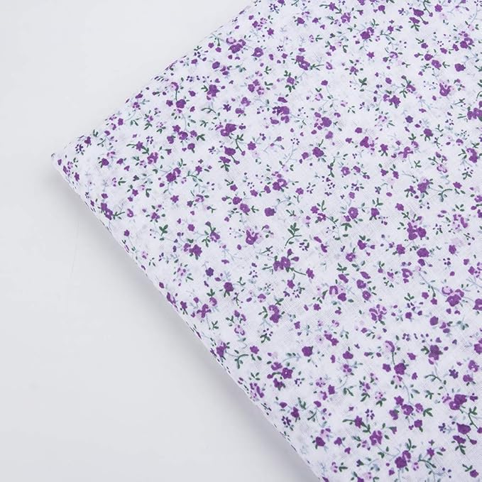 7Pcs 20" x 20" Cotton Fabric DIY Making Supplies Quilting Patchwork Fabric Fat Quarter Bundles DIY for Quilting Cotton Patchwork Cushions (Purple, 20" x 20")