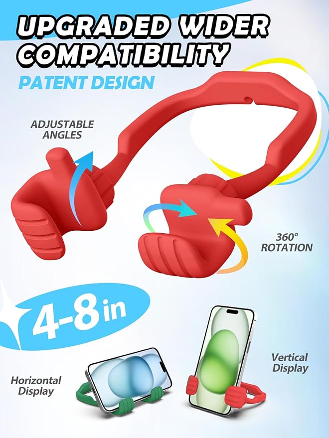 Trendy Gifts for Teens Girls Boys Adults Cell Phone Stand: UPGRADE Adjustable Thumbs Up Lazy Phone Holder for Desk Fun Birthday Gifts Ideas for Kids Teenage Women Men Stocking Stuffers Cool Gadgets