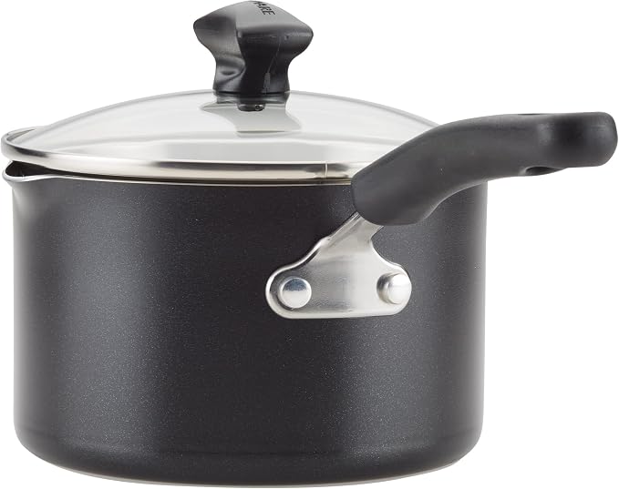 Farberware Cookstart Aluminum DiamondMax Nonstick Cookware Set, Kitchen Essentials, 15-Piece, Black