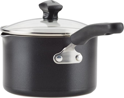Farberware Cookstart Aluminum DiamondMax Nonstick Cookware Set, Kitchen Essentials, 15-Piece, Black