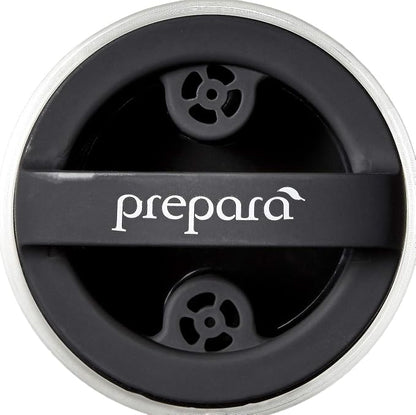 Prepara Evak Fresh Saver Airless Canister, Glass & Stainless, Medium, Soft Touch Black Handle