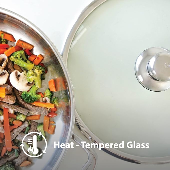 Swiss Diamond Premium Clad 5-Ply Stainless Steel 7.9 Quart Dutch Oven with Lid Included and Satin Exterior Finish, 9.5 Inch Induction Compatible Soup Pot - Oven and Dishwasher Safe
