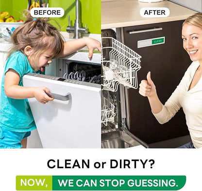 KitchenTour Dishwasher Magnet Clean Dirty Sign, Stainless Steel Clean Dirty Magnet for Dishwasher, Non-Scratch Super Strong Magnetic Sign, Kitchen Organizer and Storage