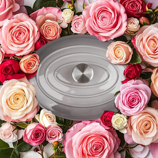 5.5 Quart Oval Enameled Cast Iron Dutch Oven Pot with Lid, Oven Safe up to 550° F & Dishwasher Safe, Sturdy Dutch Oven Cookware