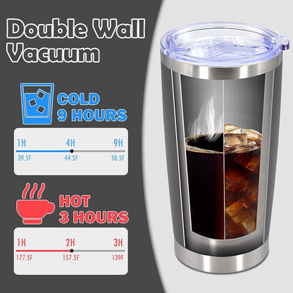 20oz Tumbler Bulk Stainless Steel Tumbler Cup with Lid Vacuum Insulated Double Wall Travel Mug, Durable Powder Coated Travel Coffee Tumbler Mug for Hot & Cold Drinks, Grey,8 Pack