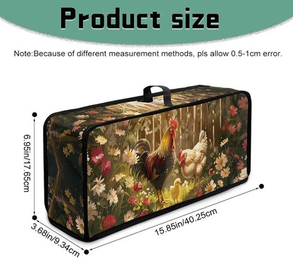 Farm Chicken Toaster Cover 2 Slice Dustproof Protective Cover for Toaster 2 Slice Long Slot, Water-Resistant Thin Dust Covers for Kitchen Appliances