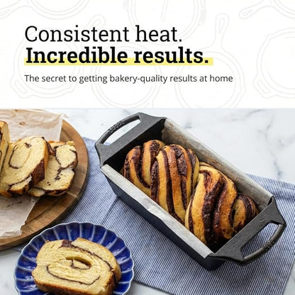 Lodge Cast Iron Loaf Pan - 8.5 x 4.5 Inch PFAS-Free Bread Baking Pan - Naturally Seasoned Cast Iron Bakeware for Sourdough, Meatloaf, Breads, and More - Made in the USA - 2 Pack