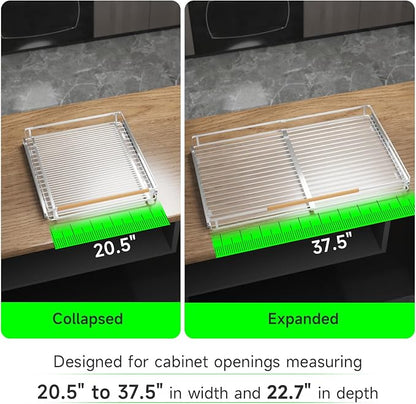 Expandable Pull Out Drawers for Cabinets, Kitchen Cabinet Slide Out Shelves, Adjustable Roll Out Drawers, X-Large 1 Pack