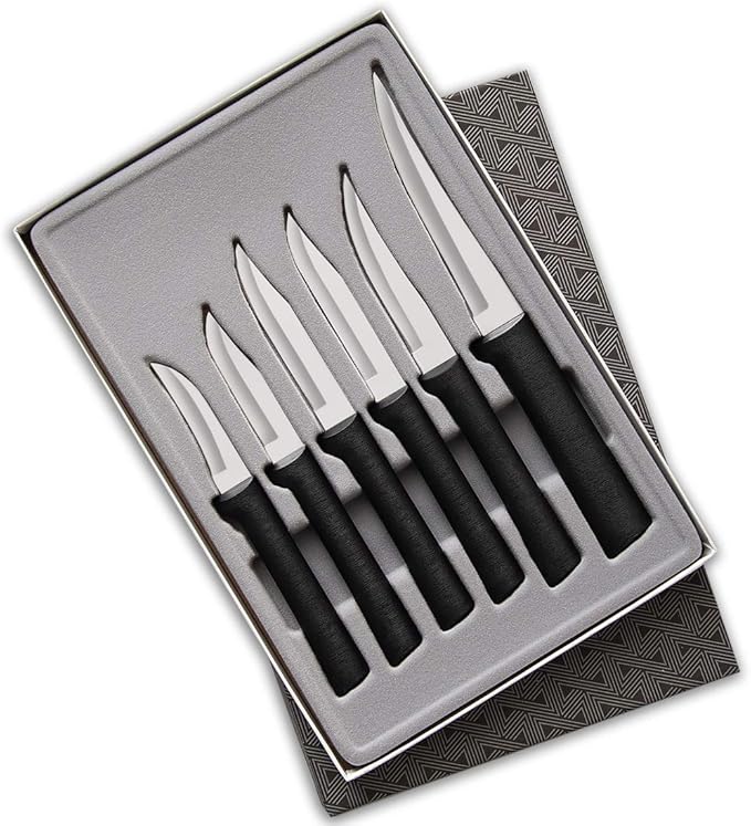 Rada Cutlery All-Star Paring Gift Set (G252), 6-Piece Knife Set, Stainless Steel Blades, Black Handle