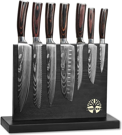 7-Piece Kitchen Knife Set with Magnetic Block - High Carbon Stainless Steel, Hand-Forged, Dishwasher Safe - Professional Knives Set with Block, Versatile Knife Sets for Kitchen