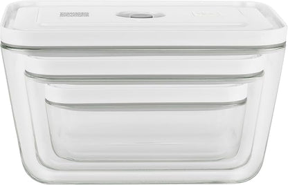 Zwilling J. A. Henckels Fresh Save 36803-003 Fresh & Save Vacuum Glass Containers, Set of 3 Sizes, Airtight, Heat-resistant Glass Storage Containers