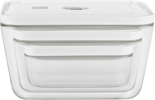 Zwilling J. A. Henckels Fresh Save 36803-003 Fresh & Save Vacuum Glass Containers, Set of 3 Sizes, Airtight, Heat-resistant Glass Storage Containers