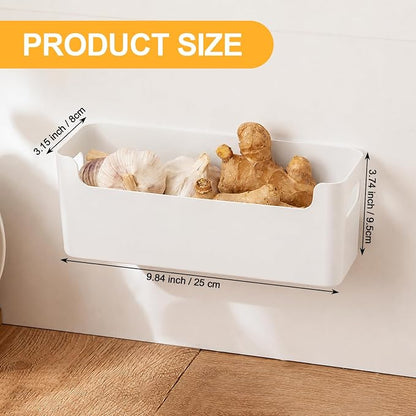 3 Pcs Kitchen Cabinet Door Organizer, Adhesive Mount Inside Cabinet Door Storage, Under Sink Storage Shelf for Kitchen,Bathroom,Office (White)