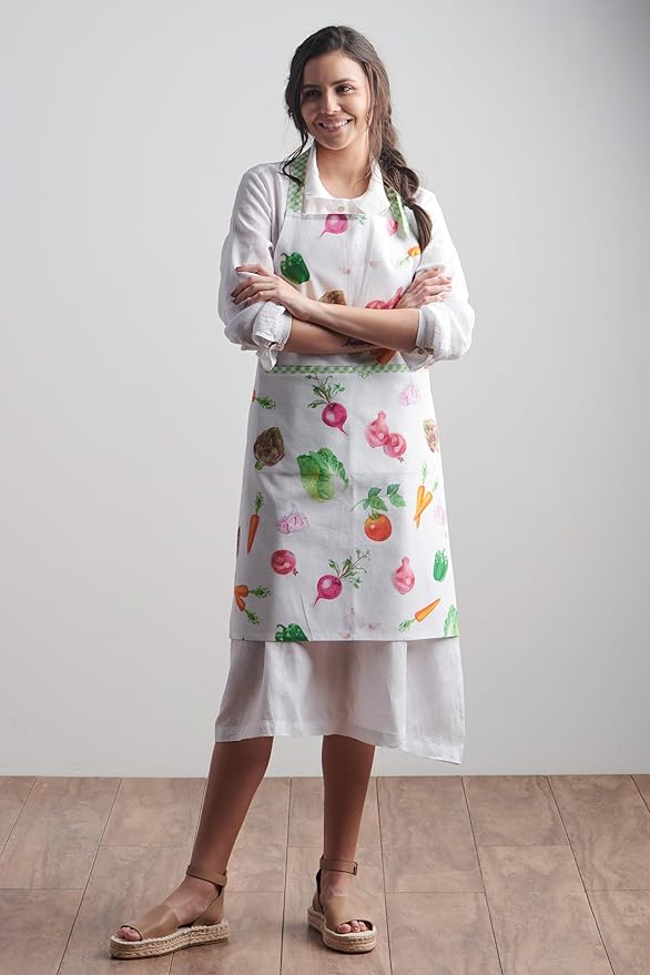 Maison d' Hermine 100% Cotton Apron for women with Pocket Kitchen Chef Apron for Men Cooking Spring Summer